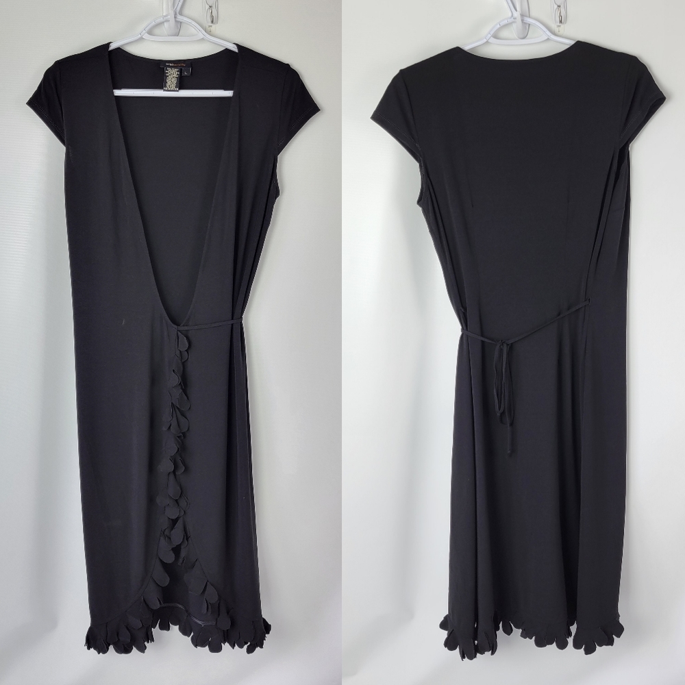 BCBGMAXAZRIA Black Wrap Dress Sz Large